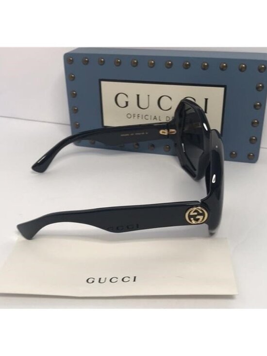 NEW GUCCI GG1242S 001 OVERSIZED ROUND WOMEN’S SUNGLASSES GUCCI GG1242S BLACK main image 5